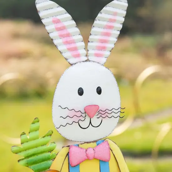 Glitzhome&reg; 36" Easter Bunny Boy Metal D&eacute;cor {6}