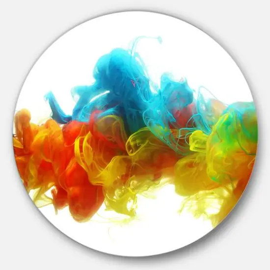 Designart - Colorful Ink in Water' Abstract Metal Artwork {1}