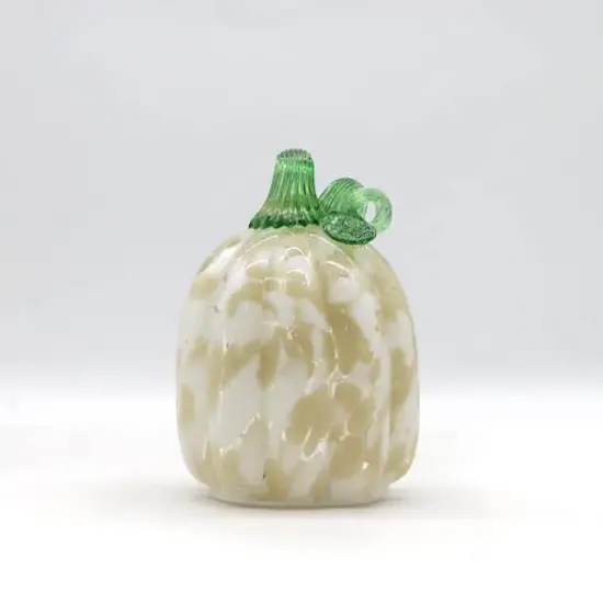 Small Warm White LED Cream Glass Pumpkin by Ashland&reg; {1}