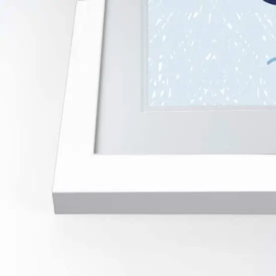 Blue Hand Turkey Fall Print in White Frame {3}