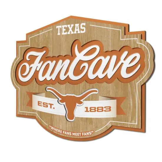 NCAA Fan Cave Sign Texas Longhorns {1}