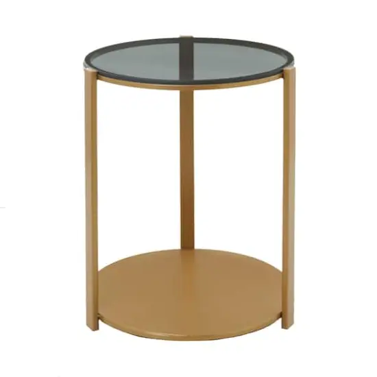 Bronze Metal Contemporary Accent Table, 20" x 17" x 17" {1}