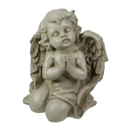 6" Weathered Praying Cherub Outdoor Garden Statue {1}