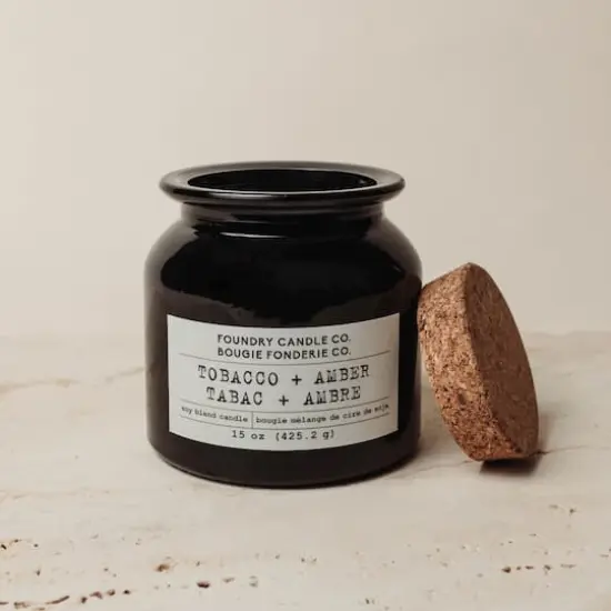 Foundry Candle Co. Soy Blend Scented Jar Candle Tobacco and Amber {4}