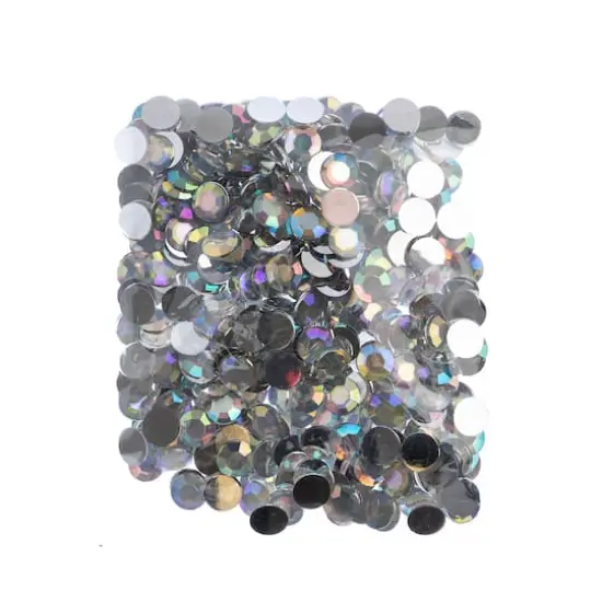 John Bead 12mm Acrylic Round Flat Back Rhinestones, 400ct. Crystal AB {4}