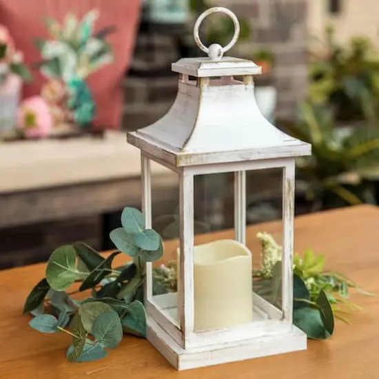 Kate Aspen&reg; Hampton Ivory LED Vintage Decorative Lantern {8}