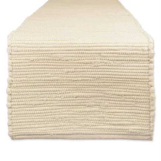 DII&reg; 72" Solid Natural White Chindi Table Runner {1}