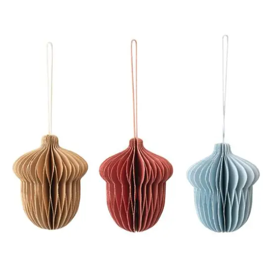 Hello Honey&reg; 3" Paper Folding Honeycomb Acorn Ornament Set {1}