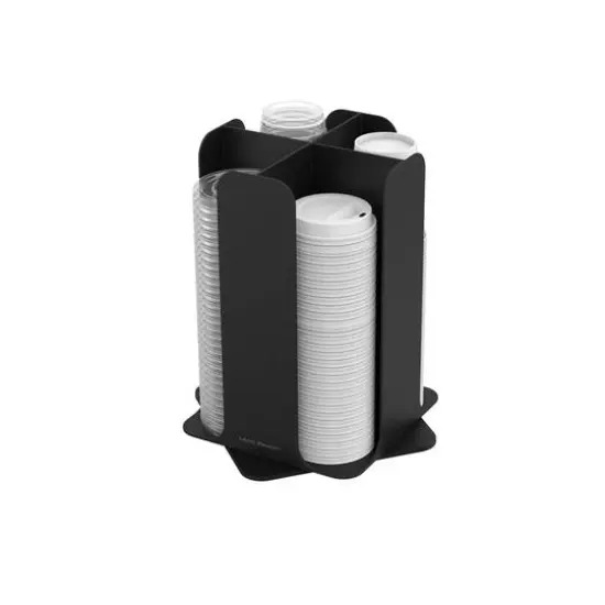 Mind Reader Black 4-Compartment Cup and Lid Organizer Carousel {6}