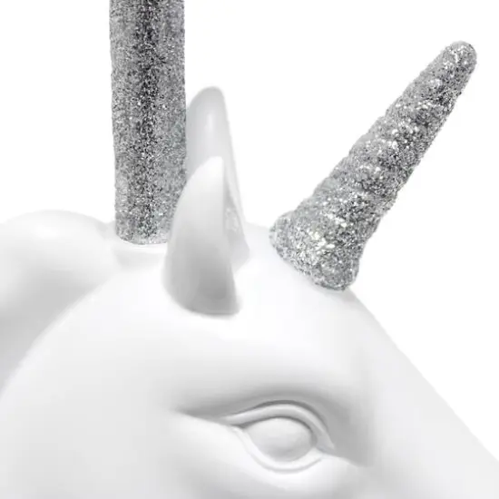 Simple Designs 15.5" Unicorn Table Lamp White/Silver Glitter {9}