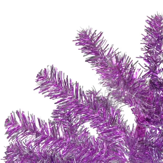 3ft. Unlit Metallic Purple Tinsel Artificial Christmas Tree {3}
