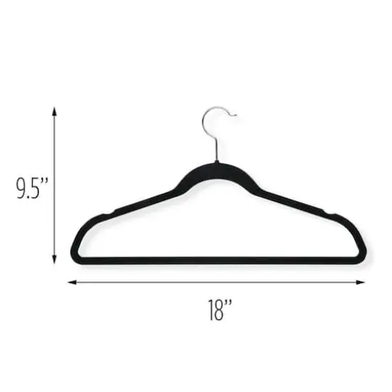 Honey Can Do Black Slim-Profile Non-Slip Velvet Hangers, 35ct. {3}