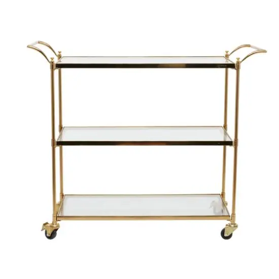 Brass Iron Traditional Bar Cart, 31" x 38" x 14" {7}