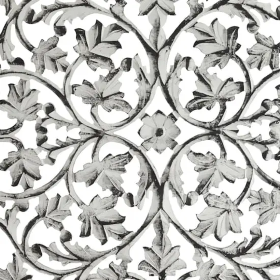 36" White Floral Mango Wood Wall D&eacute;cor {4}