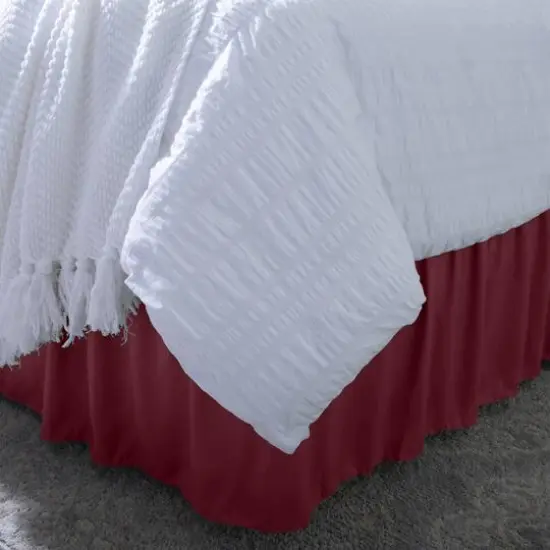 Home Details King/Queen Wraparound Bed Ruffle Burgundy {5}