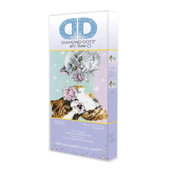 Diamond Dotz&reg; at Home Intermediate Dog & Cat High Five Diamond Painting Kit {3}