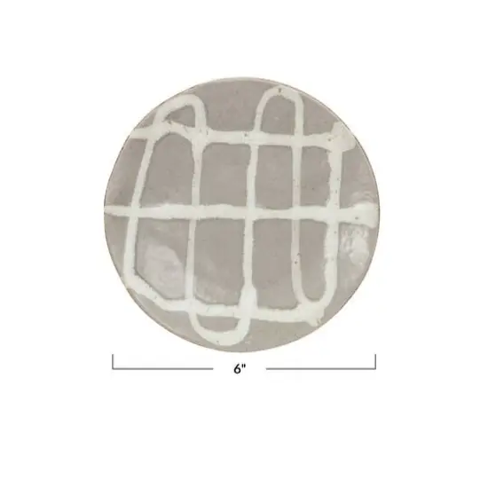 Hello Honey® 6" Gray & White Reactive Glaze Stoneware Plate, 6ct. {4}