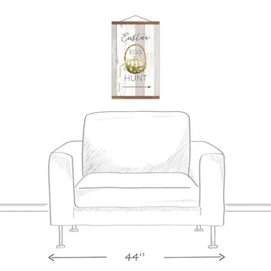 Easter Egg Hunt Basket 12" x 18" Teak Hanging Canvas {4}