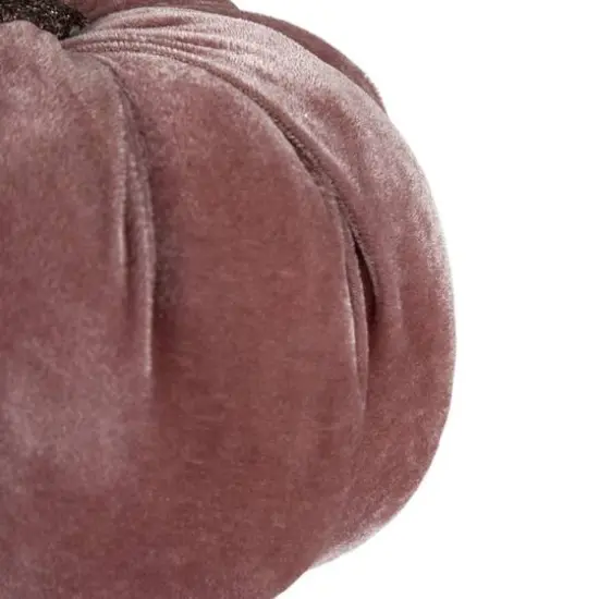 6.25" Pink Velour Pumpkin Fall Harvest Decoration {4}