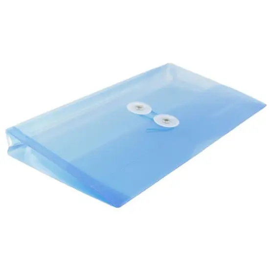 JAM Paper #10 Plastic Envelopes with Button & String Tie Closure, 12ct. Blue {6}