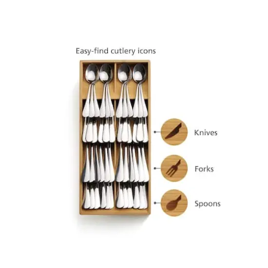 Joseph Joseph DrawerStore Bamboo Large Compact Cutlery Organizer {4}