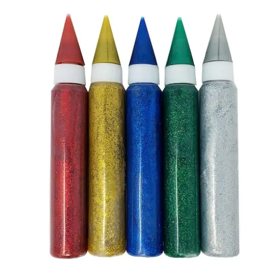 ArtSkills&reg; Jumbo 5 Color Classic Glitter Glue Pens {1}