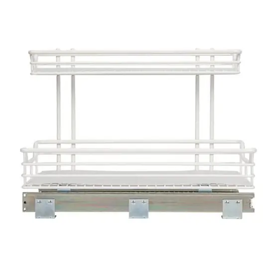 Household Essentials Glidez 2-Tier Cabinet Organizer White {9}