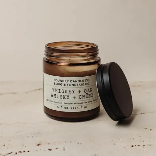 Foundry Candle Co. 6.5oz. Soy Blend Scented Jar Candle Whiskey and Oak {4}