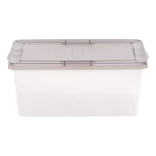 IRIS&reg; 17qt. Clear Snap Top Storage Box with Gray Lid {8}