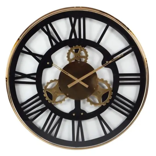 Black Industrial Stainless Steel Wall Clock {1}