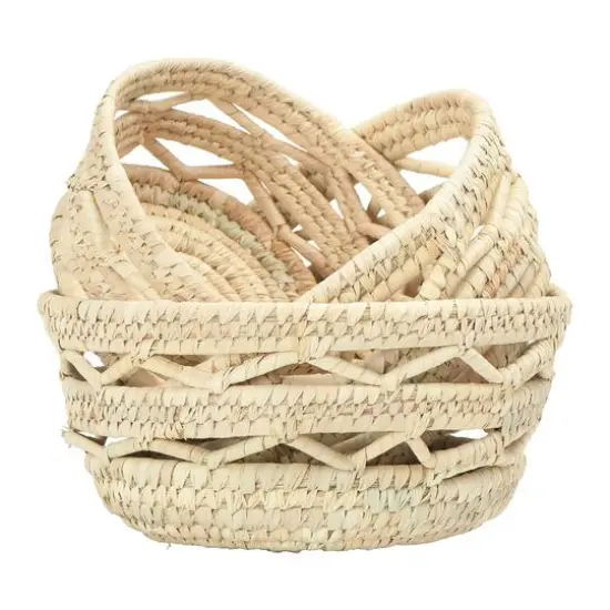 Hello Honey&reg; Natural Handwoven Grass Basket Set {3}