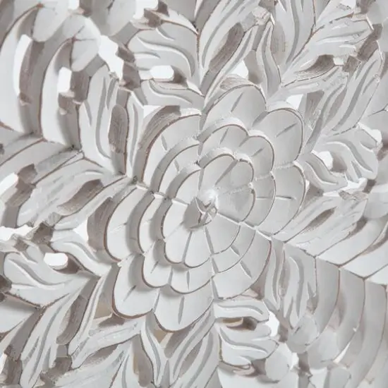 Habitat Lottie White Round Wood Wall Medallion {7}