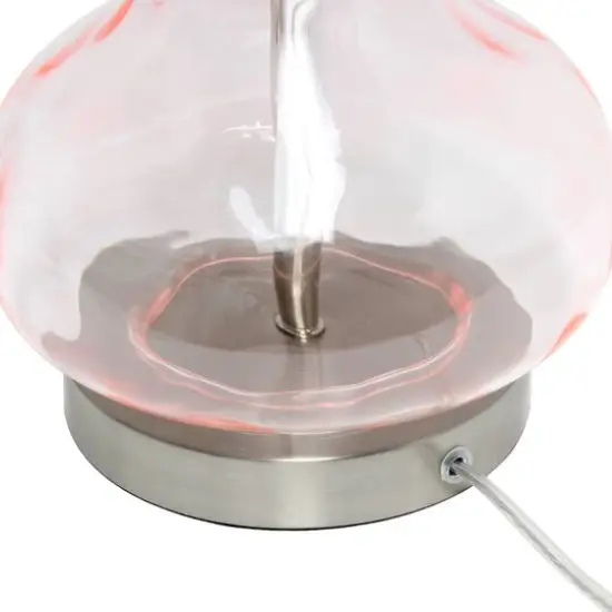 Lalia Home 23" Glass Table Lamp with White Fabric Shade Rose Quartz {9}