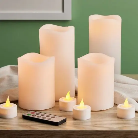 Basic Elements&trade; White LED Candle Set with Remote By Ashland&reg; {3}