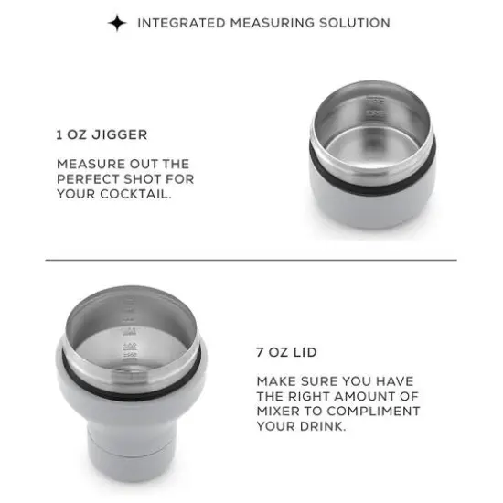 JoyJolt&reg; 20oz. Vacuum Insulated Cocktail Protein Shaker Gray {7}