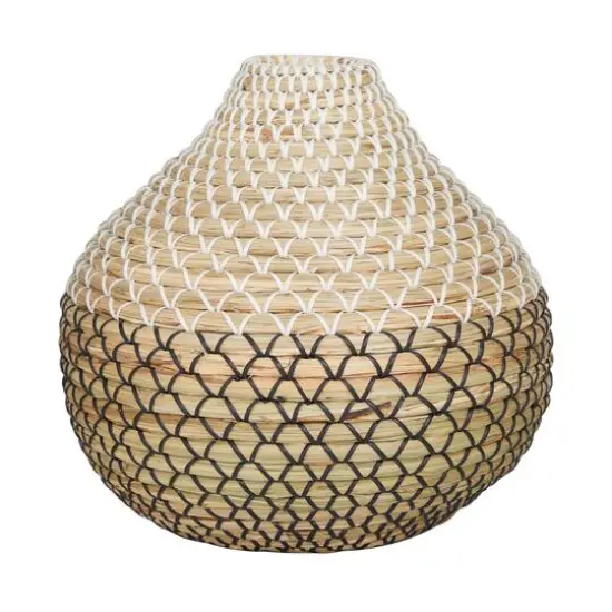 Brown Seagrass Handmade Woven Vase 14" x 14" x 13" {6}