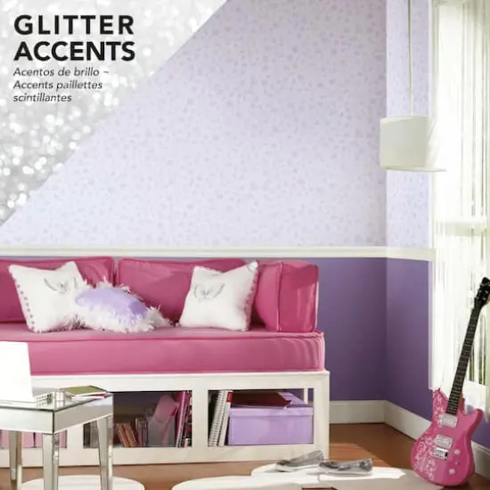 RoomMates Disney&reg; Princess Icons with Glitter Peel & Stick Wallpaper Purple {11}