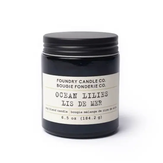 Foundry Candle Co. 6.5oz. Soy Blend Scented Jar Candle Ocean Lilies {1}