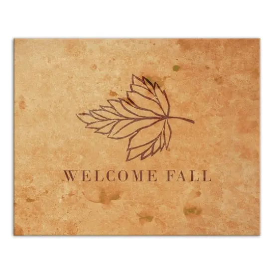 Welcome Fall Leaf Canvas Wall Art {1}