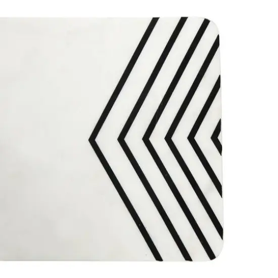 Hello Honey&reg; 17" White and Black Chevron Marble Cheese/Cutting Board {6}
