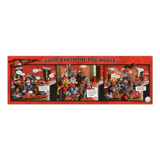 NFL Game Day in the Dog House 1,000 Piece Puzzle Cleveland Browns {4}