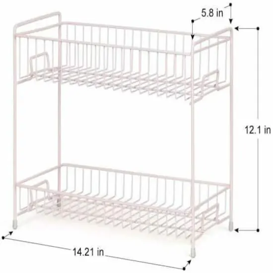 NEX&trade; 14" 2-Tier Rose Gold Countertop Spice Storage Shelf {3}