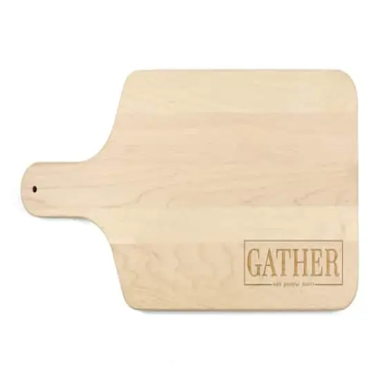 17" Gather Here with Grateful Hearts Maple Paddle Cutting Board {1}