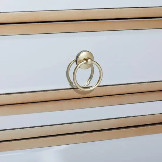 Beige Mirror Glam Cabinet, 30" x 19" x 15" {8}