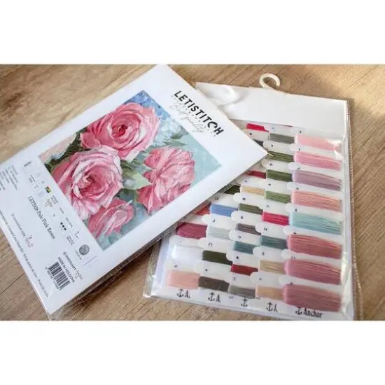 Letistitch Pale Pink Roses Counted Cross Stitch Kit {5}