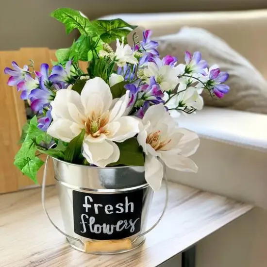 ArtSkills&reg; Large Galvanized Metal Bucket with Chalkboard Panel, 3ct. {5}