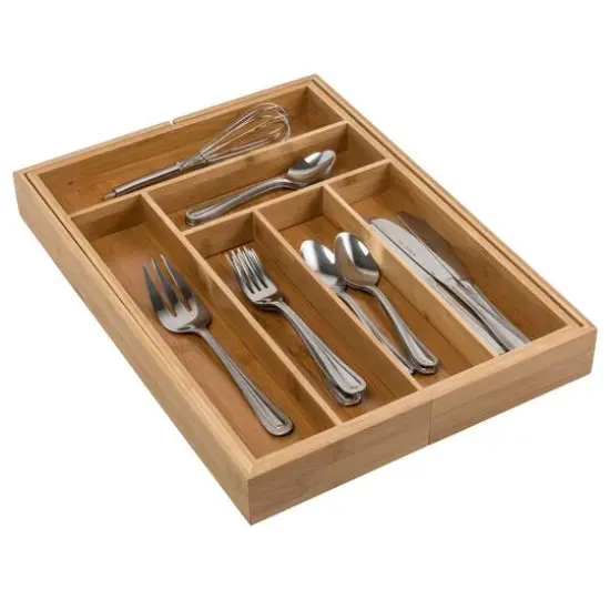 Honey Can Do Expandable Large Silverware Bamboo Drawer Organizer {7}