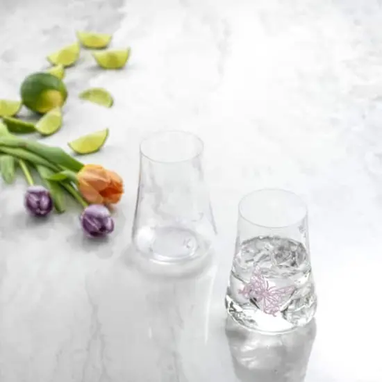 JoyJolt&reg; 17oz. Meadow Butterfly Crystal Highball Glass Set, 2ct. {8}