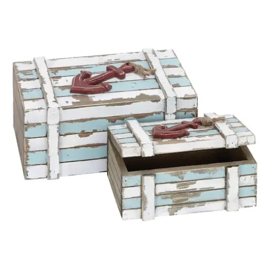 Aquamarine Wood Coastal Anchor Box Set {9}