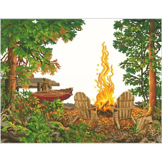 Diamond Dotz® Advanced Lakeside Red Canoe Diamond Painting Kit {3}
